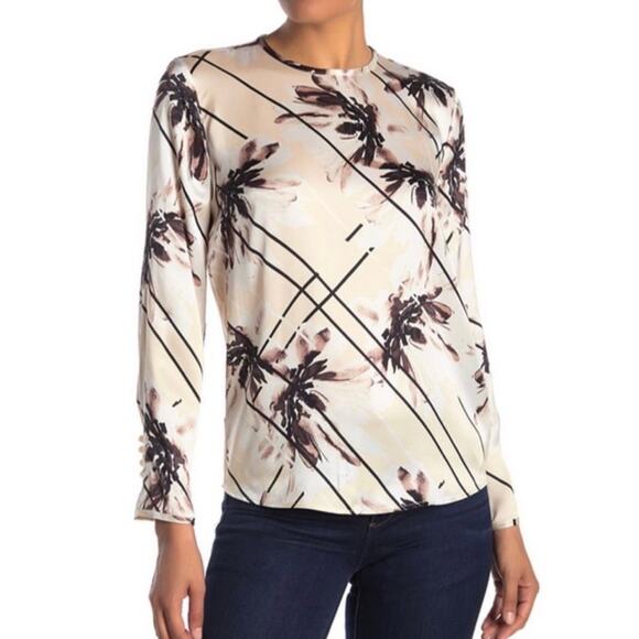 NWOT Equipment Silk Floral Pattern  Crewneck Blouse - Picture 1 of 9